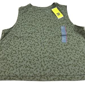 All in Motion Women's Dark Olive Green Crop Active Tank Top - Size XXL - NWT